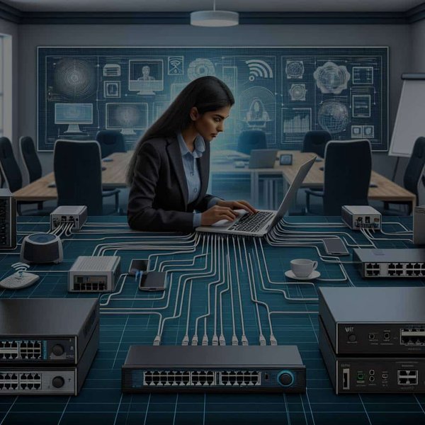 Comment configurer un réseau informatique pour une salle de conférence intelligente ?